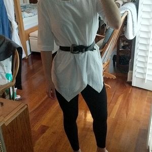 White Asymmetrical Flowy Top